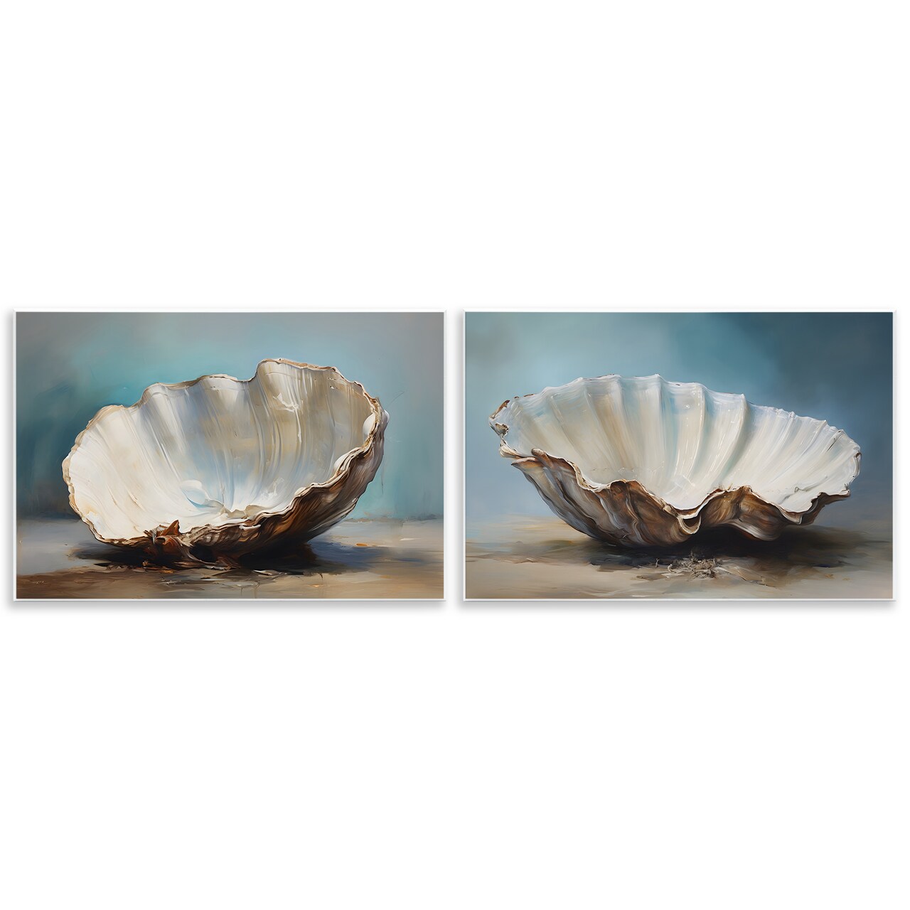 Stupell Industries Fresh Beach Finds Shells 2 pc Wall Plaque Art Set Design by Petal Prints Design